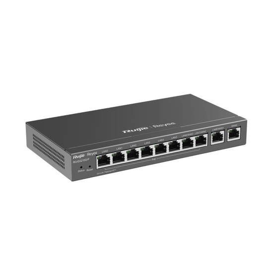 Ruijie Reyee RG-EG210G-P V3 Cloud Yönetilebilir Gigabit PoE Router - 10 Port, 600Mbps, 70W PoE, Çoklu WAN Desteği