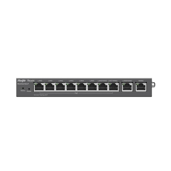 Ruijie Reyee RG-EG210G-P V3 Cloud Yönetilebilir Gigabit PoE Router - 10 Port, 600Mbps, 70W PoE, Çoklu WAN Desteği