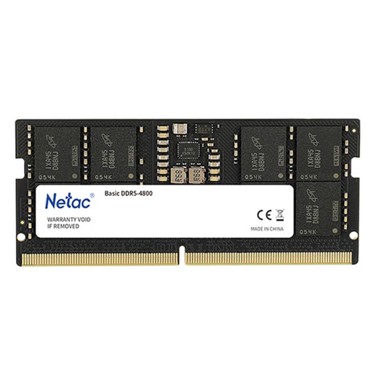 Netac Basics 16GB 4800MHz DDR5 CL40 SODIMM RAM (NTBSD5N48SP-16C40) - 1.1 Volt, Yüksek Performanslı Laptop Belleği