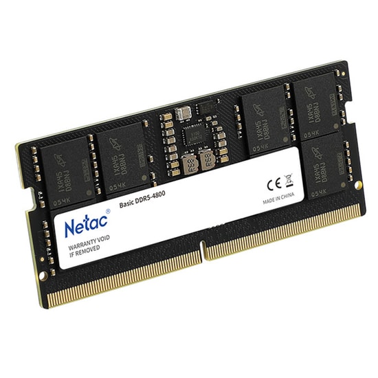 Netac Basics 16GB 4800MHz DDR5 CL40 SODIMM RAM (NTBSD5N48SP-16C40) - 1.1 Volt, Yüksek Performanslı Laptop Belleği