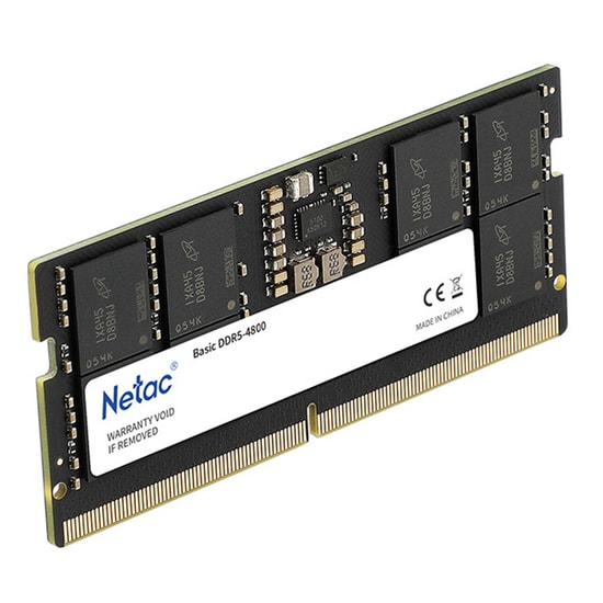 Netac Basics 16GB 4800MHz DDR5 CL40 SODIMM RAM (NTBSD5N48SP-16C40) - 1.1 Volt, Yüksek Performanslı Laptop Belleği