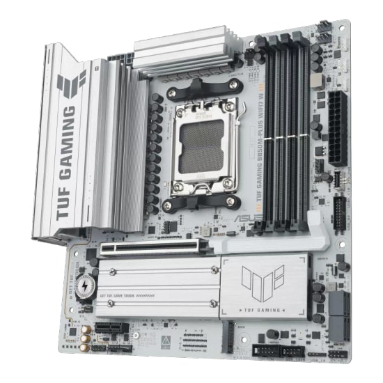 Asus TUF GAMING B850M-PLUS WIFI7 W Beyaz Anakart: AM5, DDR5 8000MHz(OC), 3xM.2, WiFi 7, 2.5G LAN, mATX (90MB1MD0-M0EAY0)