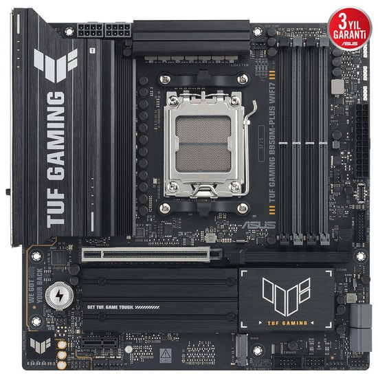 Asus TUF GAMING B850M-PLUS WIFI7 AM5 DDR5 mATX Anakart (90MB1MU0-M0EAY0) - Wi-Fi 7, 2.5G LAN, USB 20Gbps, PCIe 5.0