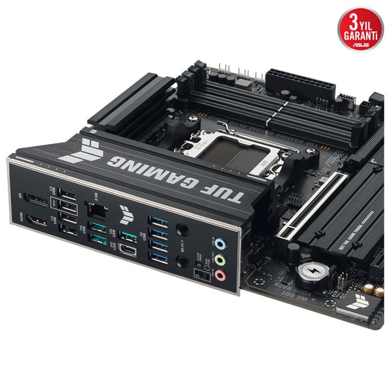 Asus TUF GAMING B850M-PLUS WIFI7 AM5 DDR5 mATX Anakart (90MB1MU0-M0EAY0) - Wi-Fi 7, 2.5G LAN, USB 20Gbps, PCIe 5.0