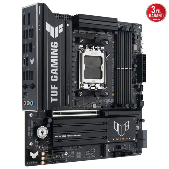 Asus TUF GAMING B850M-PLUS WIFI7 AM5 DDR5 mATX Anakart (90MB1MU0-M0EAY0) - Wi-Fi 7, 2.5G LAN, USB 20Gbps, PCIe 5.0