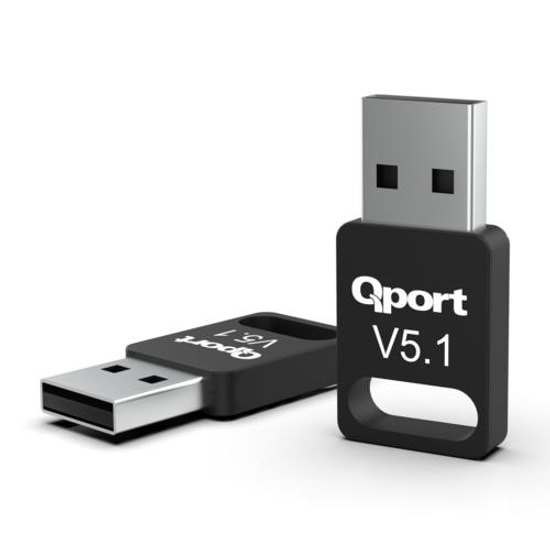 Qport Q-BLU5 Bluetooth 5.1 USB Adaptör - 10 Metre Menzil, 3Mbps Veri Hızı, Tak-Çalıştır, Win/Mac/Linux Uyumlu