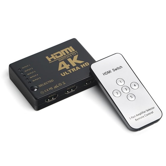 Dark DK-HD-SW4X1K 4K HDMI Switch - 5 Giriş Tek Çıkış, Kumandalı, Yüksek Çözünürlüklü Görüntü Aktarımı