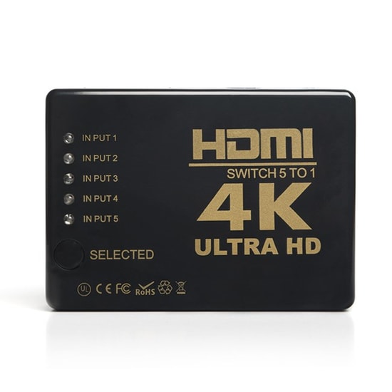 Dark DK-HD-SW4X1K 4K HDMI Switch - 5 Giriş Tek Çıkış, Kumandalı, Yüksek Çözünürlüklü Görüntü Aktarımı