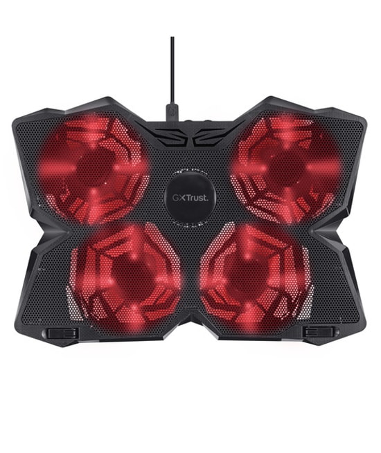 Trust GXT 278 4 Fanlı 17.3" Notebook Soğutucu Standı (TRU20817) - LED Aydınlatma, Ayarlanabilir Hız, Sleeve Rulmanlı