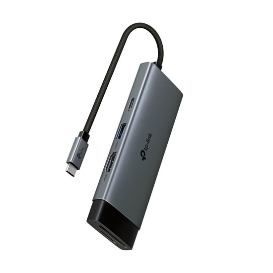 TP-Link UH7021C 7 in 1 USB Type-C Hub - 4K HDMI, 100W Şarj, 5Gbps Veri, 100W PD, SD/MicroSD Okuyucu, Kompakt