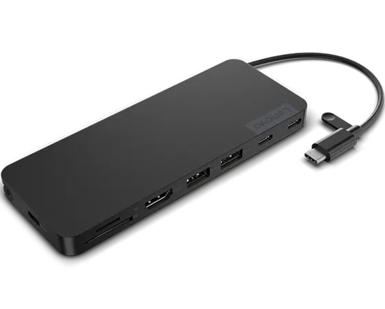 Lenovo Slim USB-C Travel Dock (4X11N40212) - HDMI 4K, 2x USB-A, 2x Type-C, Taşınabilir Seyahat Tipi, Kompakt Tasarım