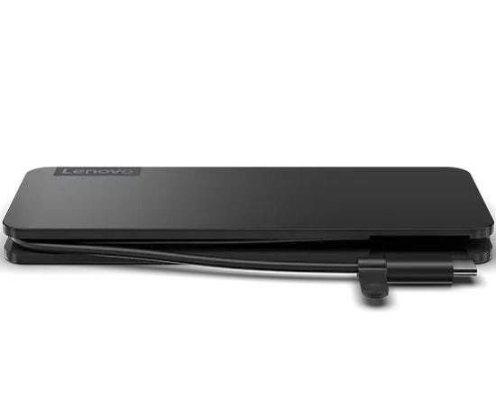 Lenovo Slim USB-C Travel Dock (4X11N40212) - HDMI 4K, 2x USB-A, 2x Type-C, Taşınabilir Seyahat Tipi, Kompakt Tasarım