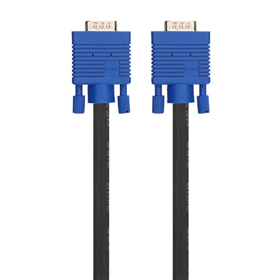 S-Link VGA Kablo 15 Metre Siyah (SLX-179) - Net ve Keskin Görüntü - VGA Erkek/Erkek Bağlantı Kablosu