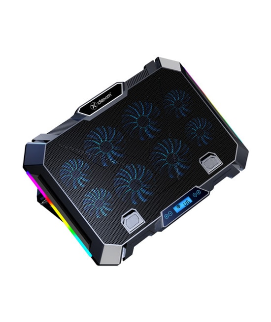 Dexim DNA005 Gaming Notebook Soğutucu - 8 RGB Fanlı, LCD Ekranlı, Telefon Tutuculu, 17'' Dizüstü Soğutma Standı