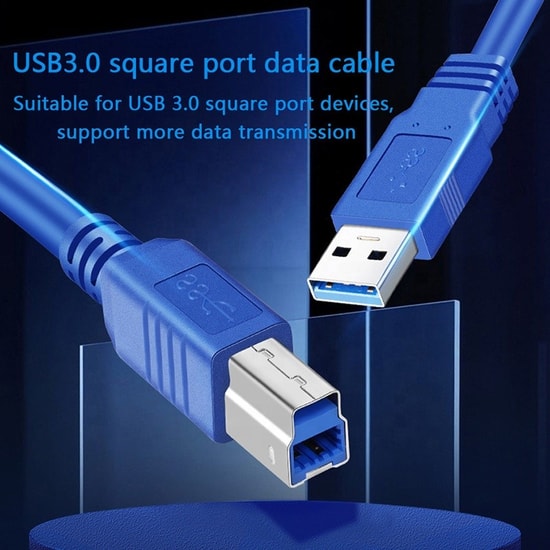SENSEI SP-U3RBL030 3 Metre USB 3.0 A Erkek - B Erkek Yazıcı Data Kablosu - Hızlı ve Güvenilir Veri Aktarımı