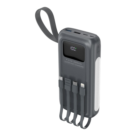 Nettech NT-PW39 Gri 22.5W Hızlı Şarj 20000mAh Taşınabilir Powerbank (NT-113775) - Type-C ve USB Çıkışlı, Uçuşa Güvenli