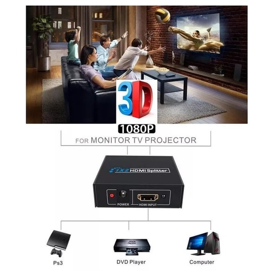 Sensei SP-HD SPLITTER/1-2 HDMI 1x2 Splitter - 1 Giriş 2 Çıkış 1080P HDMI V1.4 Dağıtıcı