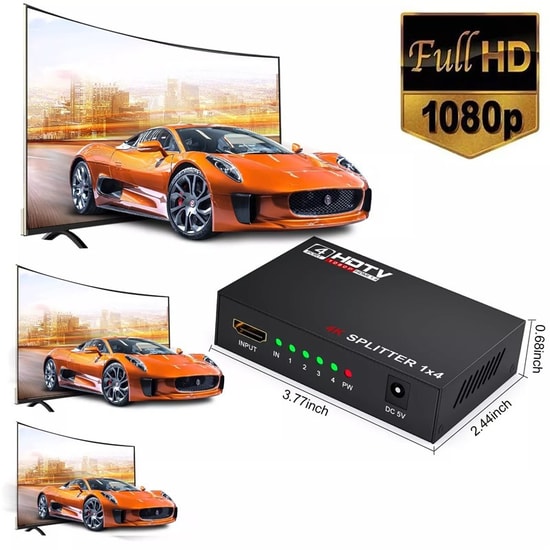 Sensei SP-HD SPLITTER/1-4 HDMI 1 Giriş 4 Çıkış 1080P V1.4 Splitter - Full HD Görüntü Dağıtıcı ve 3D Destekli