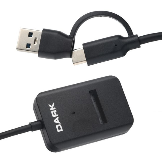 Dark DK-AC-DSEM3 NGFF M.2 Taşınabilir SSD Yerleştirme Adaptörü -  10Gbps, USB Type-C/USB 3.0 Bağlantı Kablolu