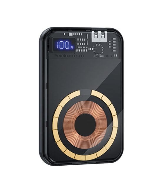 Dexim S5 10.000mAh Şeffaf Qi Magsafe Powerbank (DCA0061) - Dijital Göstergeli, 22.5W PD Hızlı Şarj Cihazı