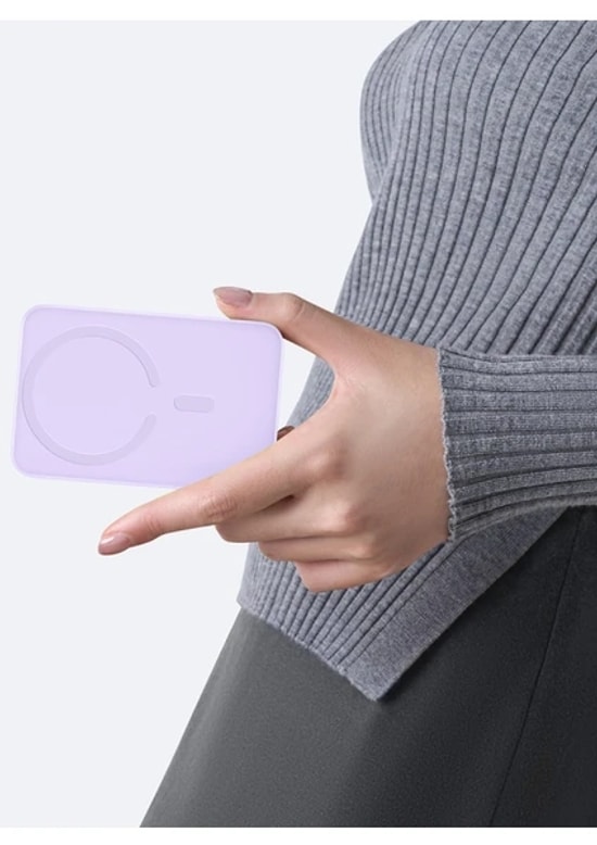 Baseus EnerFill FM11 Mini Mag Mor 10000mAh 22.5W Manyetik Powerbank (P1008210E513-00) - Kompakt Tasarım, Hızlı Şarj