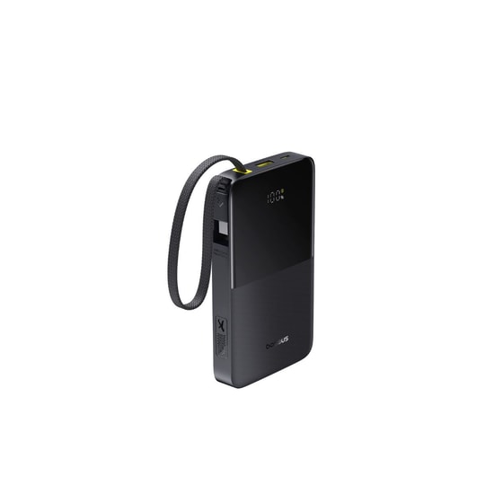 Baseus Enerfill FC51 Siyah 10000mAh 22.5W Powerbank (E0027600) - Dahili USB-C Kablolu, Hızlı Şarj, Dijital Gösterge
