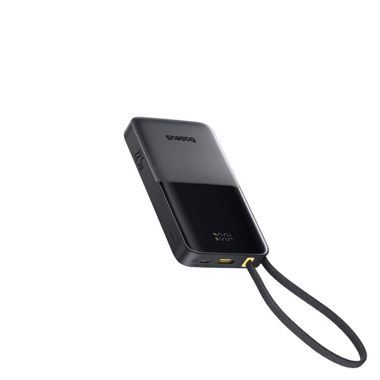 Baseus Enerfill FC51 Siyah 10000mAh 22.5W Powerbank (E0027600) - Dahili USB-C Kablolu, Hızlı Şarj, Dijital Gösterge