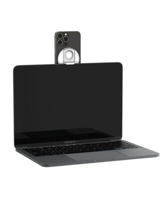 Belkin MMA006BTWH MacBook MagSafe Uyumlu iPhone Kamera Montaj Aparatı - Beyaz Yatay & Dikey Kullanım, Güvenli Streaming