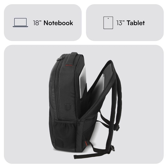 Mack Business X MCC-807 18" Siyah Laptop Sırt Çantası - USB Şarj Portlu, Su Geçirmez, Korumalı, İş ve Seyahat Çantası