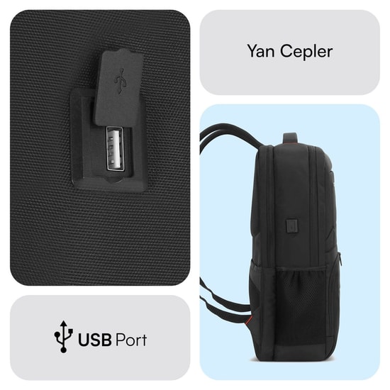 Mack Business X MCC-807 18" Siyah Laptop Sırt Çantası - USB Şarj Portlu, Su Geçirmez, Korumalı, İş ve Seyahat Çantası