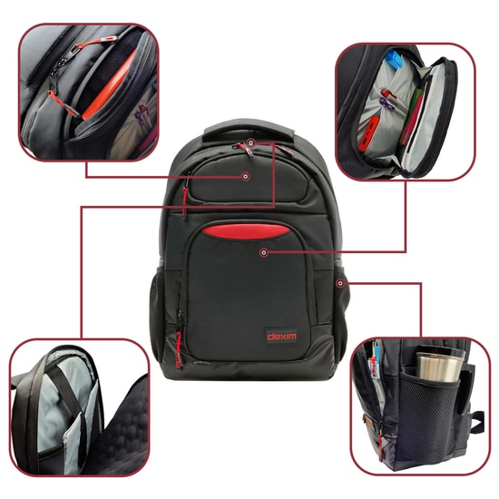 Dexim Premium Gaming DXBP40 17.3" Laptop Sırt Çantası - Su Geçirmez, Geniş İç Hacim, Oyuncu Ekipmanları İçin Özel Bölme