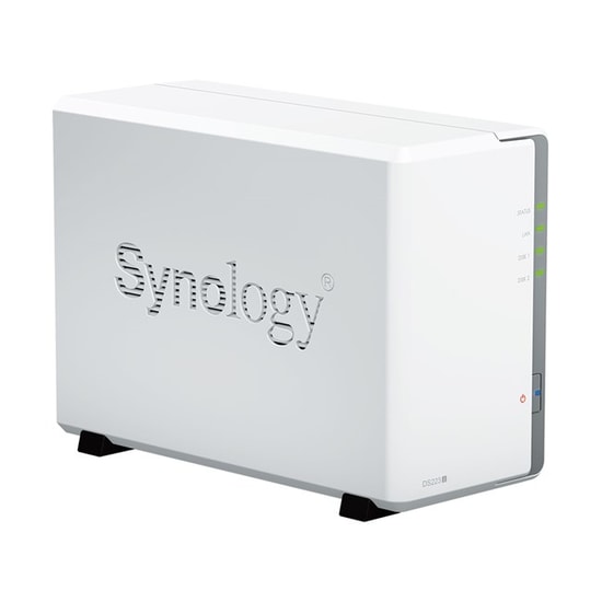 Synology DS223J 2 Yuvalı NAS Sunucu: Realtek İşlemci, 1GB DDR4 Bellek, USB 3.2, Gigabit Ethernet, Fan Soğutmalı