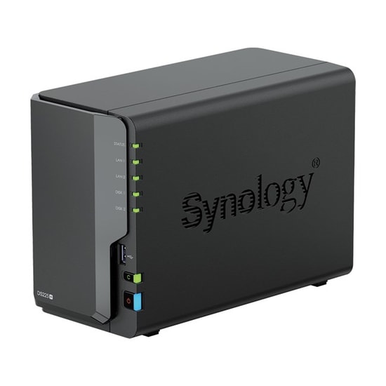 Synology DS225Plus NAS Server - 2x3.5"/2,5" Yuva, Intel Celeron J4125, 2 GB DDR4, 2.5 GbE LAN, USB 3.2 Gen 1