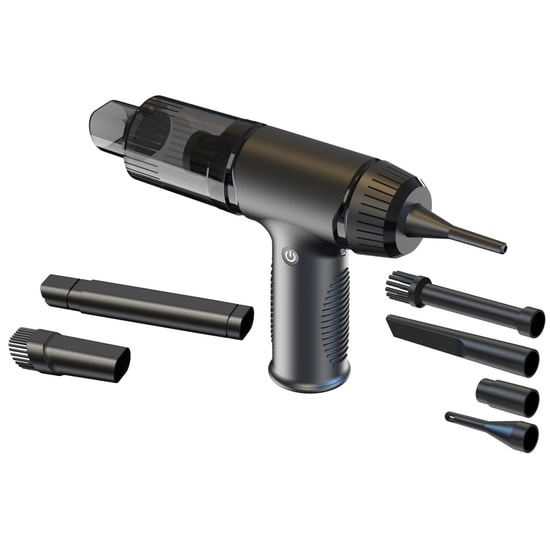 Nettech NT-CWC01 2in1 Kablosuz Siyah Araç İçi Vakum Süpürge (NT-105944) - Pratik Temizlik, 6 Farklı Başlık, USB C Şarjlı
