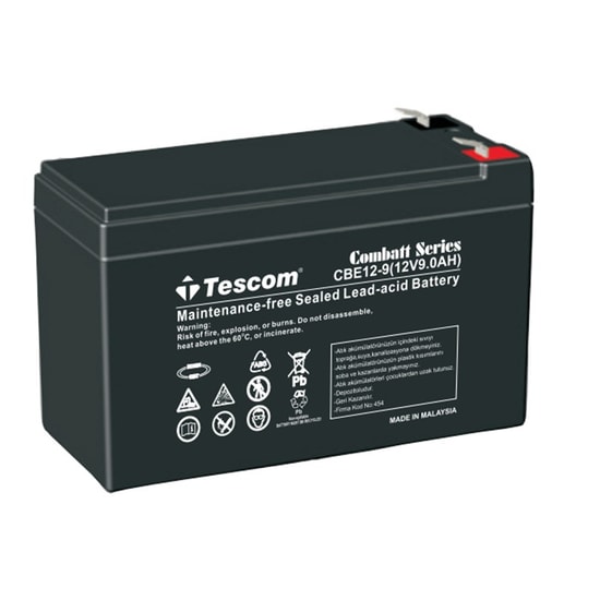 Tescom Combatt CBL12-9E 12V 9Ah Tam Bakımsız Kuru Akü - UPS, Alarm Sistemleri ve Elektrikli Araçlar için Akü