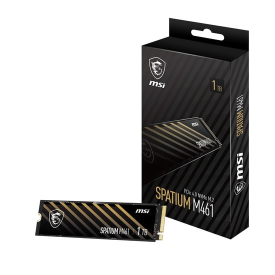 MSI Spatium M461 1TB NVMe M.2 SSD - PCIe Gen4, 5000/3200 MB/s Okuma/Yazma, Yüksek Performanslı, 3D NAND