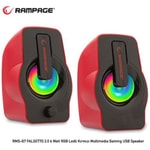 Rampage RMS-G7 Falsetto Kırmızı 6W 2.0 USB Hoparlör - RGB Işıklı, Stereo Ses, Kompakt Tasarım, PC/Laptop Uyumlu