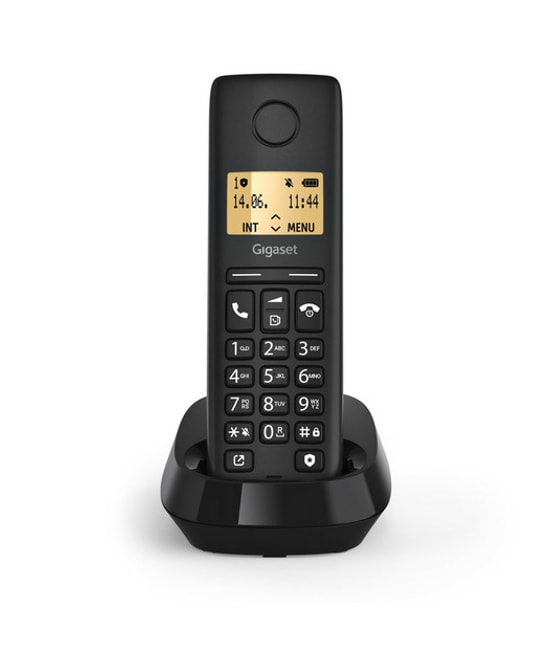 Gigaset PURE 100 Dect Siyah Telefon (4250366871646) - HandsFree, 14 Saat Konuşma, 50 Kayıt Kapasite, 1.5" Ekran, ECO Mod