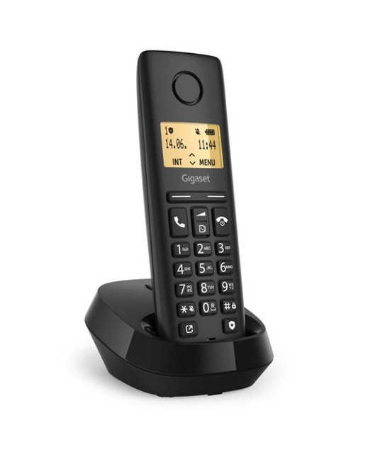 Gigaset PURE 100 Dect Siyah Telefon (4250366871646) - HandsFree, 14 Saat Konuşma, 50 Kayıt Kapasite, 1.5" Ekran, ECO Mod