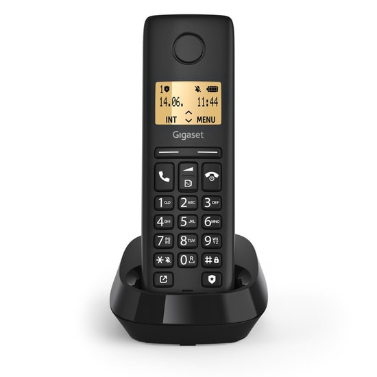 Gigaset PURE 100 Dect Siyah Telefon (4250366871646) - HandsFree, 14 Saat Konuşma, 50 Kayıt Kapasite, 1.5" Ekran, ECO Mod