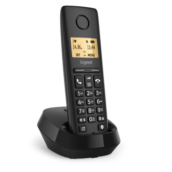 Gigaset PURE 100 Dect Siyah Telefon (4250366871646) - HandsFree, 14 Saat Konuşma, 50 Kayıt Kapasite, 1.5" Ekran, ECO Mod