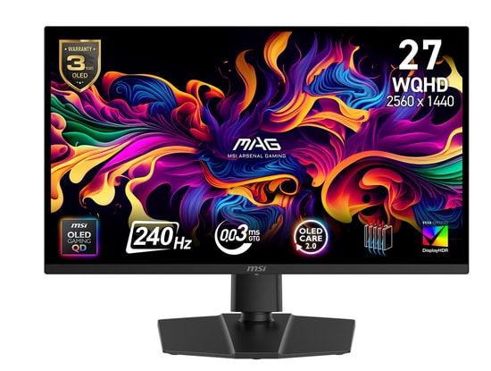MSI MAG 271QP QD-OLED X24 27" 2K (WQHD) 240Hz 0.03ms Oyuncu Monitör - Adaptive Sync, HDR, 138% sRGB, İnce Çerçeve