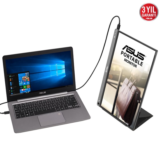 ASUS ZenScreen MB16ACE 15.6" Full HD Taşınabilir USB-C Monitör (90LM0381-B04170) - Mat Ekran, Düşük Mavi Işık, 5ms, 60Hz
