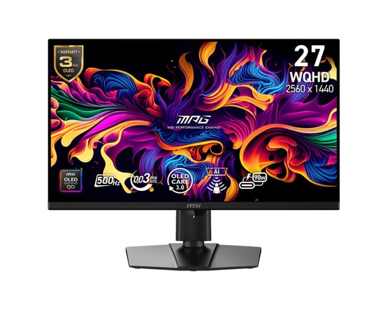 MSI MPG 271QR QD-OLED X50 26.5" 2K (WQHD) 500Hz 0.03ms Oyuncu Monitör - Adaptive Sync, HDR, %99 DCI-P3, İnce Çerçeve