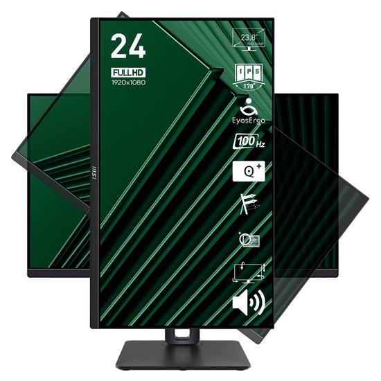 MSI PRO MP245PG 23.8" FHD 100Hz 1ms IPS Monitör - 300nit, Adaptive Sync, HDMI 1.4b, DP 1.2, 4W Hoparlör, İnce Çerçeve