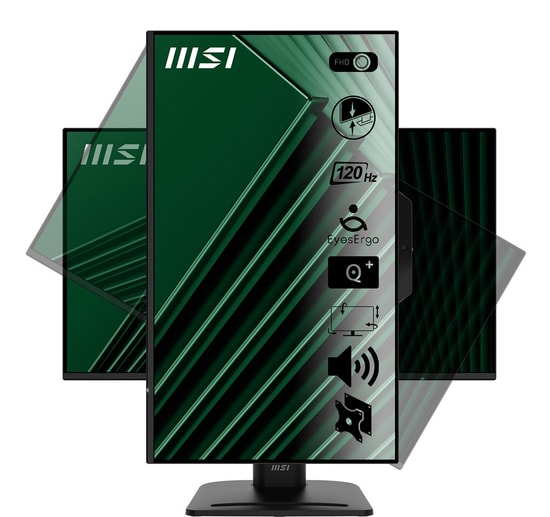 MSI PRO MP272PMG 27" FHD 120Hz 1ms Web Kameralı Pivot IPS Monitör - 300nit, HDMI, DP, VGA, Mikrofonlu, 4W Hoparlör