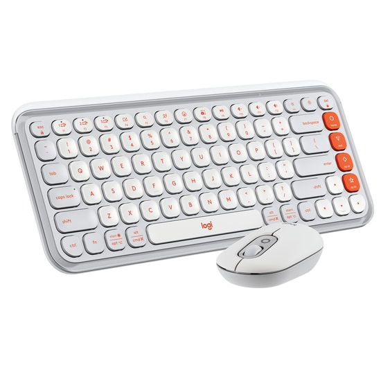 Logitech Pop Icon Beyaz Türkçe Q Kablosuz Klavye Mouse Seti - Bluetooth, 10m Menzil, 4000 DPI Mouse (920-013076)