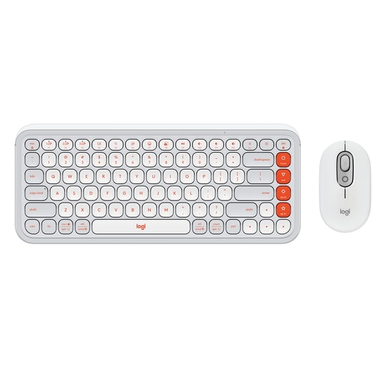 Logitech Pop Icon Beyaz Türkçe Q Kablosuz Klavye Mouse Seti - Bluetooth, 10m Menzil, 4000 DPI Mouse (920-013076)