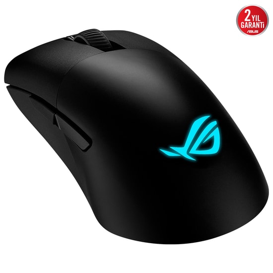 ASUS ROG Keris Wireless AimPoint Siyah Oyuncu Mouse - 36000 DPI, 5 Tuş, BT/2.4GHz, Değiştirilebilir Switch, USB-C Şarjlı