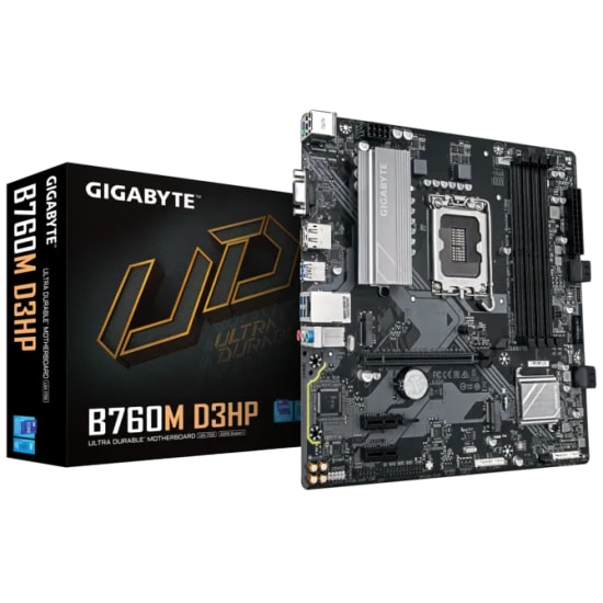 Gigabyte B760M D3HP DDR5 Anakart: LGA1700, 5600MHz, Çift M.2, DP/HDMI, 7.1 Ses, USB 3.2, Gigabit LAN, Micro ATX